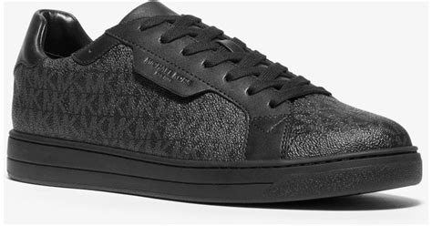 michael kors keating black|Keating Logo and Leather Sneaker .